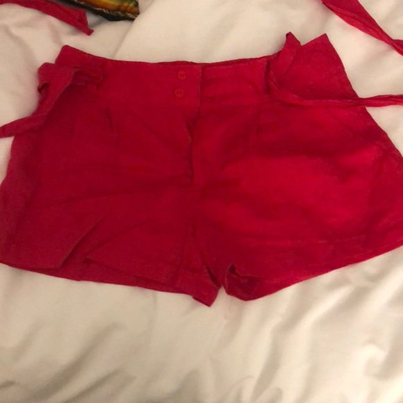 Nanette Lepore red linen shorts - brand new - Picture 1 of 4